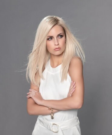 Perruque synthétique mi longue lisse French Mono Part