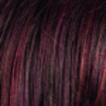 Perruque synthétique mi longue lisse French Mono Part - aubergine perucci20
